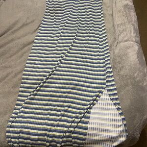 Striped Blue and Yellow Maxi Skirt